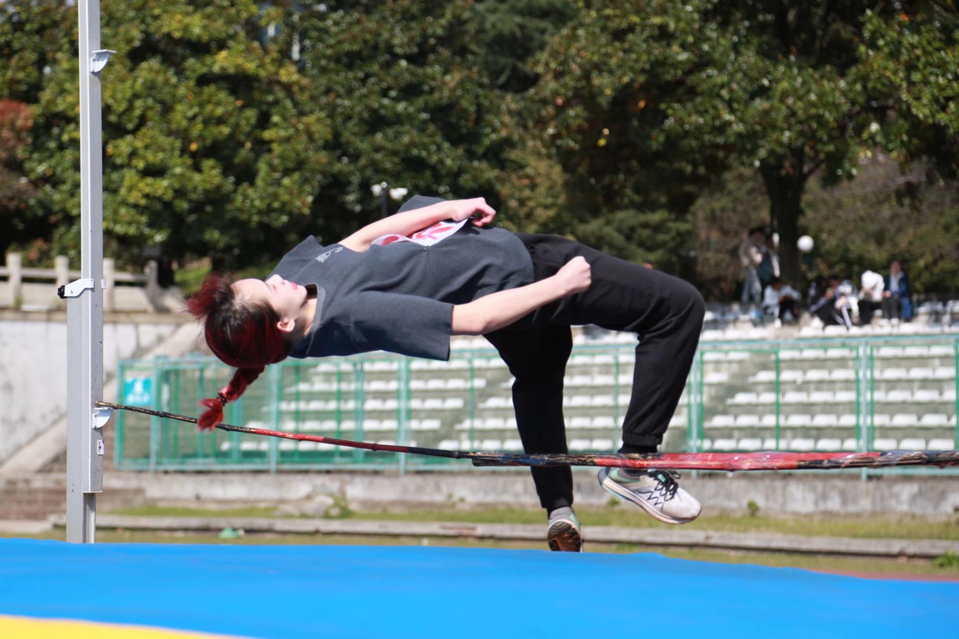 High jump in action